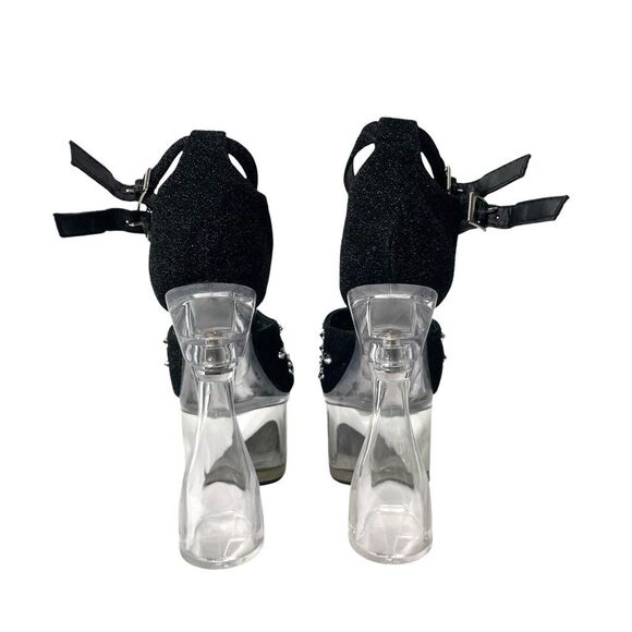 NEW Golden Bulls DETUX-02 studded clear heel‎ Platform heels Size 6 black - Picture 13 of 15